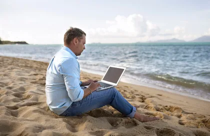 Working remotely from the beach? More and more companies are putting their foot down. Working remotely from the beach? More and more companies are putting their foot down.